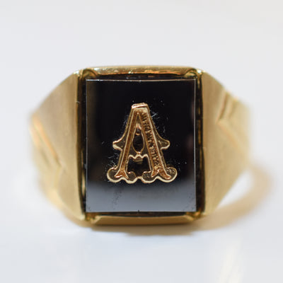 Initial 'A Hematite Ring | 8.50ct | SZ 9.75 |