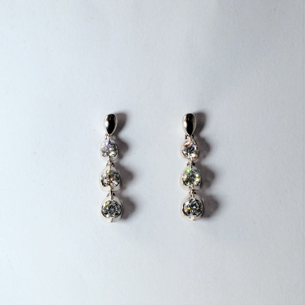 Semi Bezel Canadian Diamond Drop Earrings | 1.02ctw |