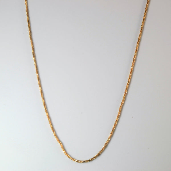 10k Yellow Gold Twisted Wheat Chain | 18