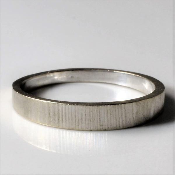 14k White Gold Brushed Ring | SZ 6.5 |