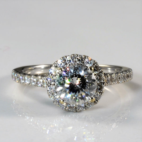 Diamond Gallery Halo Engagement Ring | 1.32ctw | SZ 5.5 |