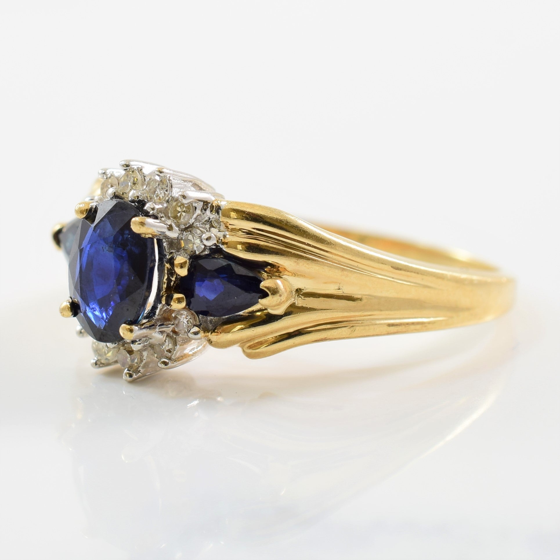 Sapphire & Diamond Halo Ring | 0.12ctw, 1.50ctw | SZ 10 |
