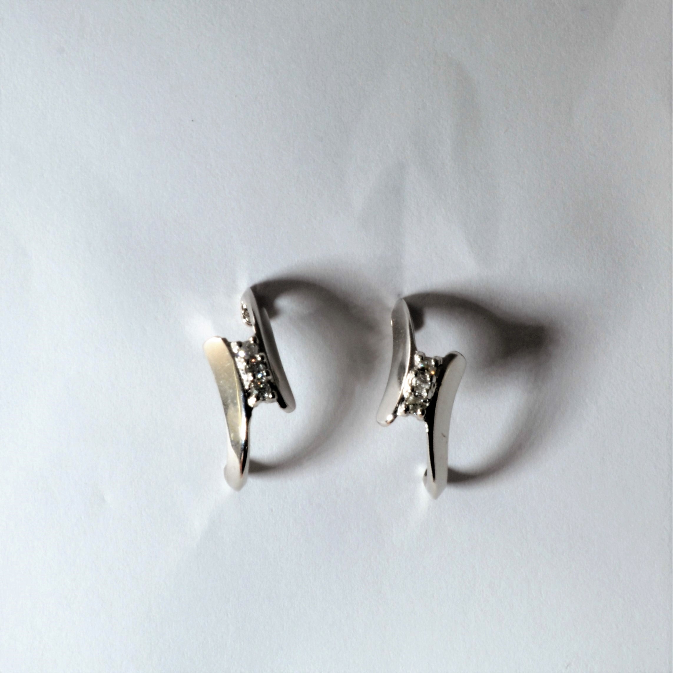 Three Stone Diamond Bypass Earrings | 0.12ctw |