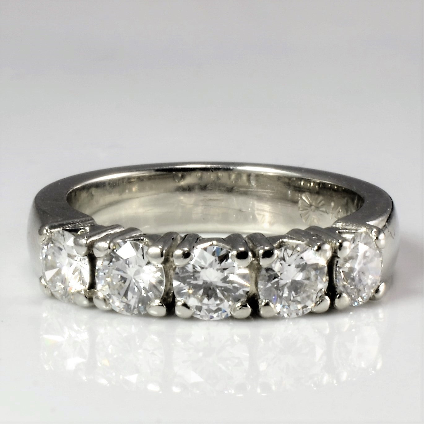 Five Stone Diamond Wedding Ring | 0.85 ctw, SZ 4 |