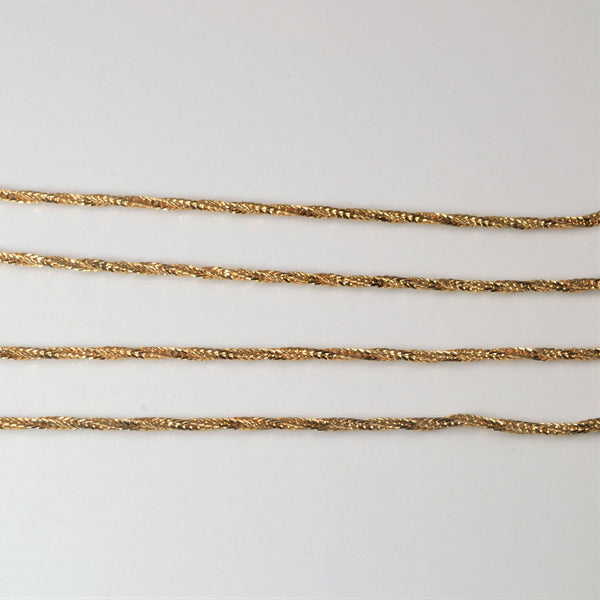 10k Yellow Gold Twisted Wheat Chain | 18