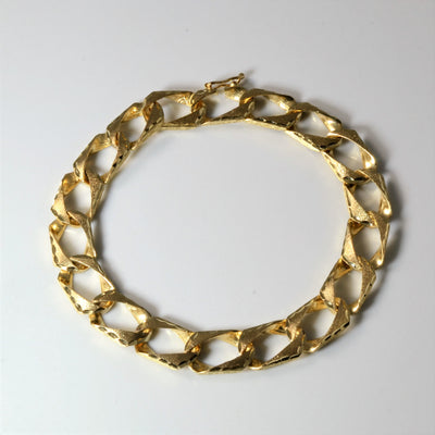 10k Yellow Gold Curb Link Chain Bracelet | 8