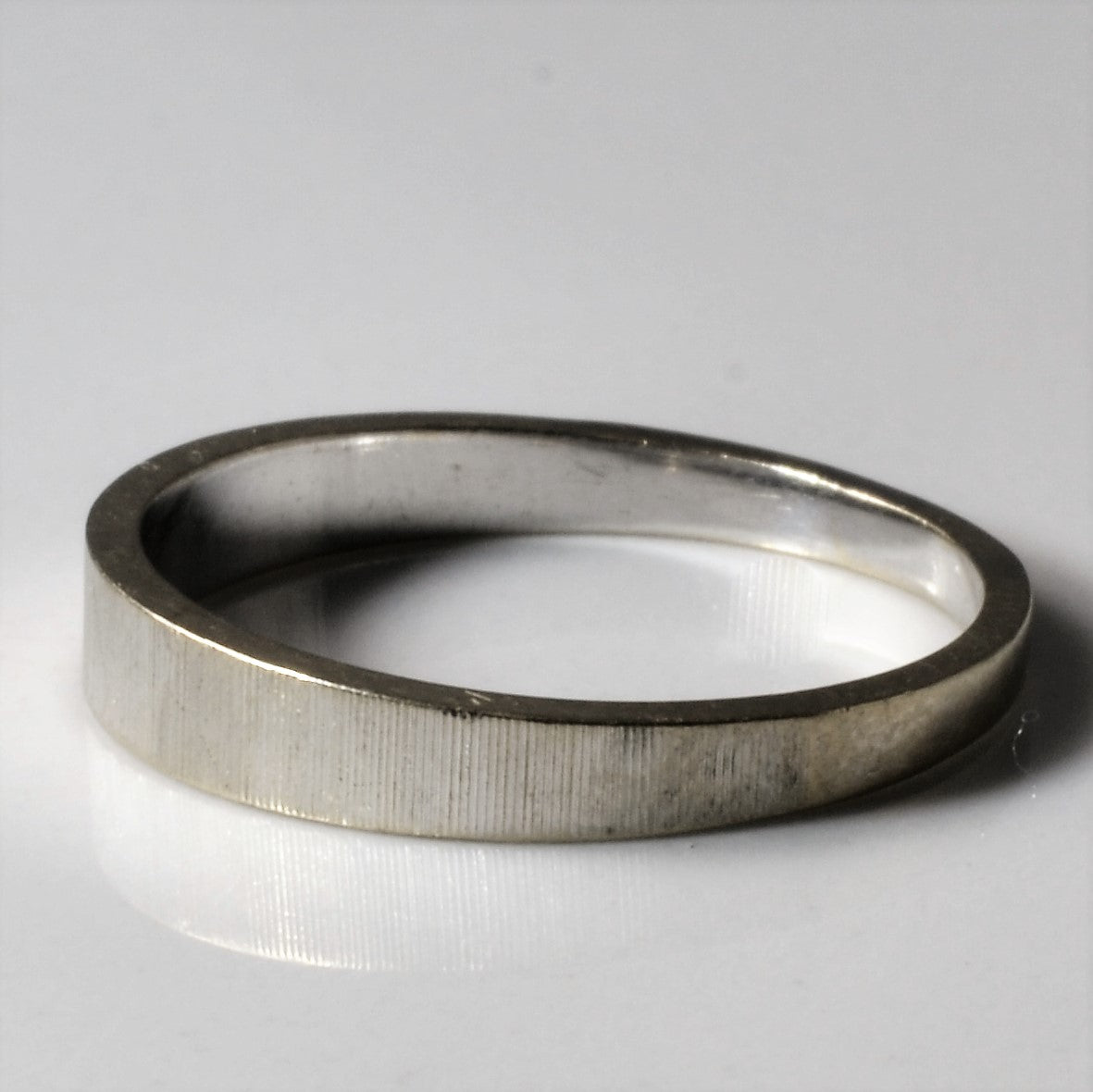 14k White Gold Brushed Ring | SZ 6.5 |