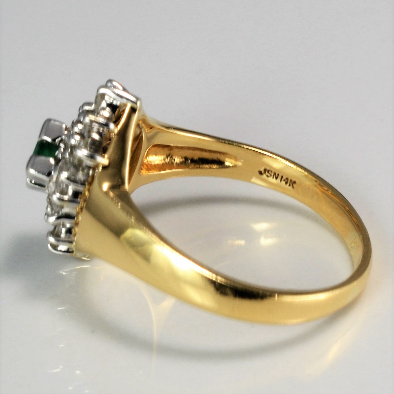 Cluster Set Diamond & Emerald Ring | 0.34 ctw, SZ 8.25 |