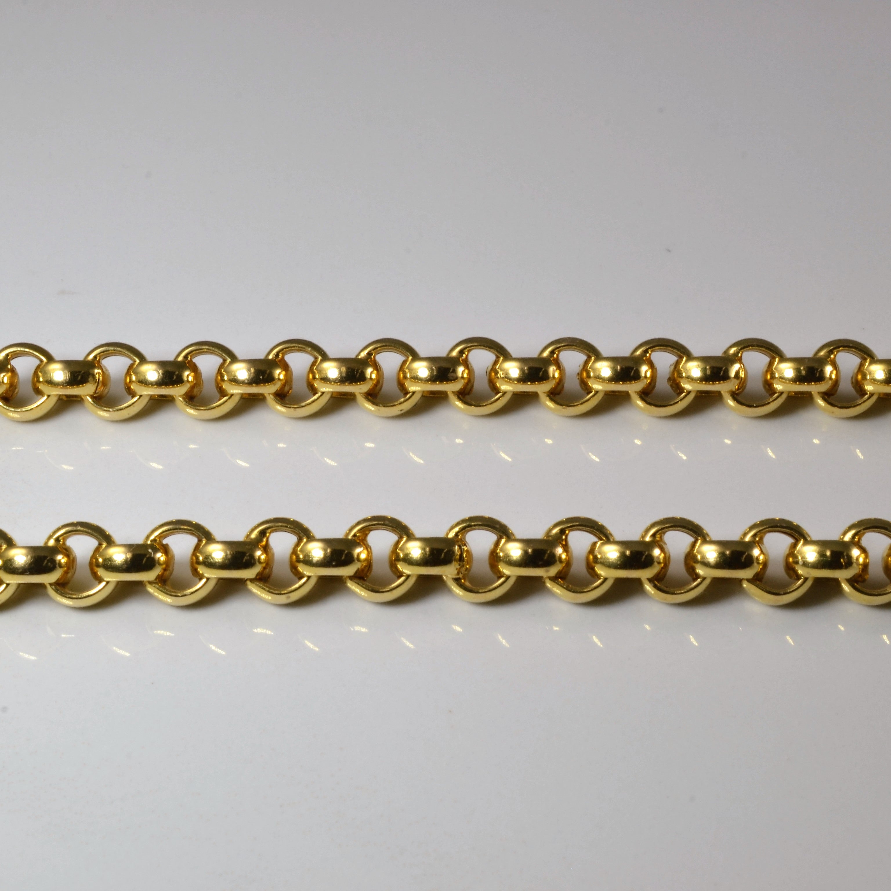 Yellow Gold Rolo Link Chain | 18"|