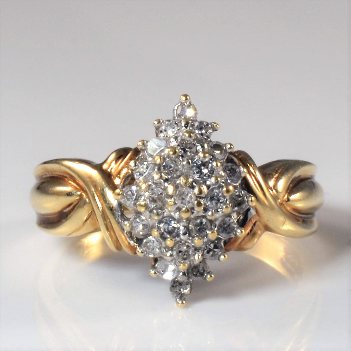 Twisted Marquise Shape Cluster Ring | 0.30ctw | SZ 6.75 |