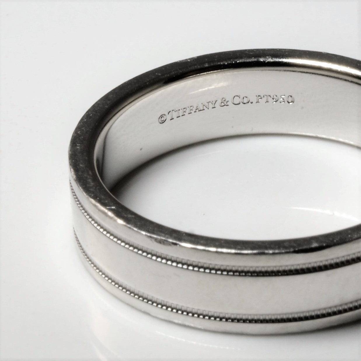 Tiffany & Co.' Tiffany Together Milgrain Band Ring in Platinum