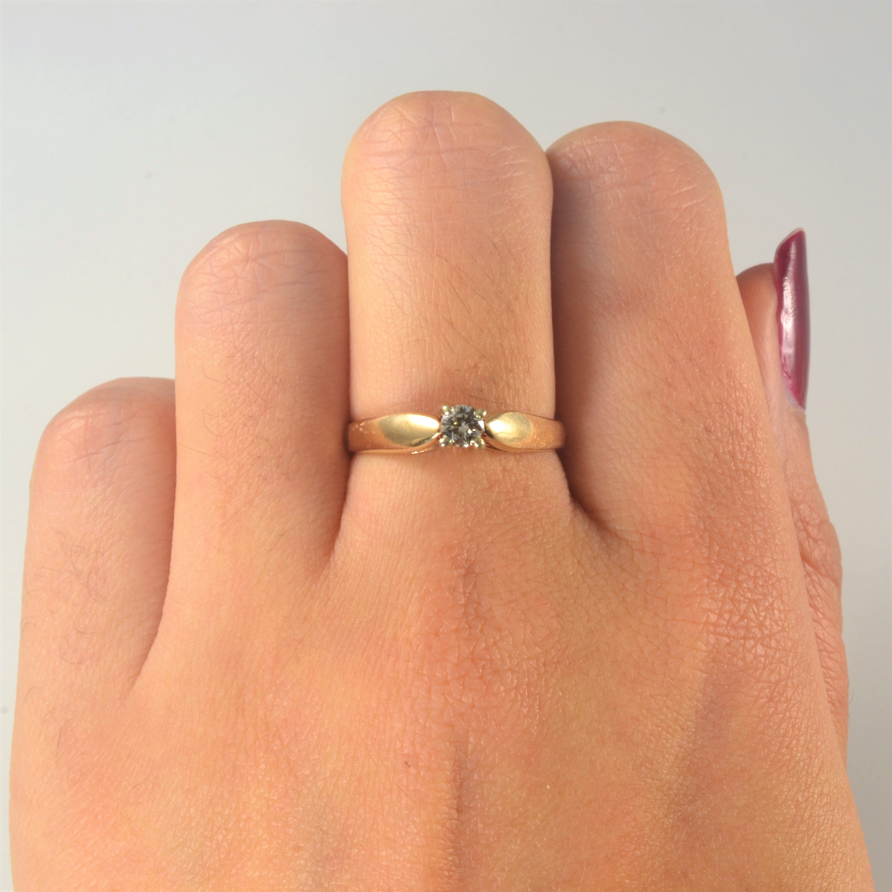 Yellow Gold Solitaire Diamond Ring | 0.15ct | SZ 6.75 |