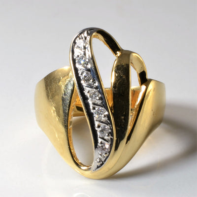 Diamond Wave Cocktail Ring | 0.07ctw | SZ 7 |