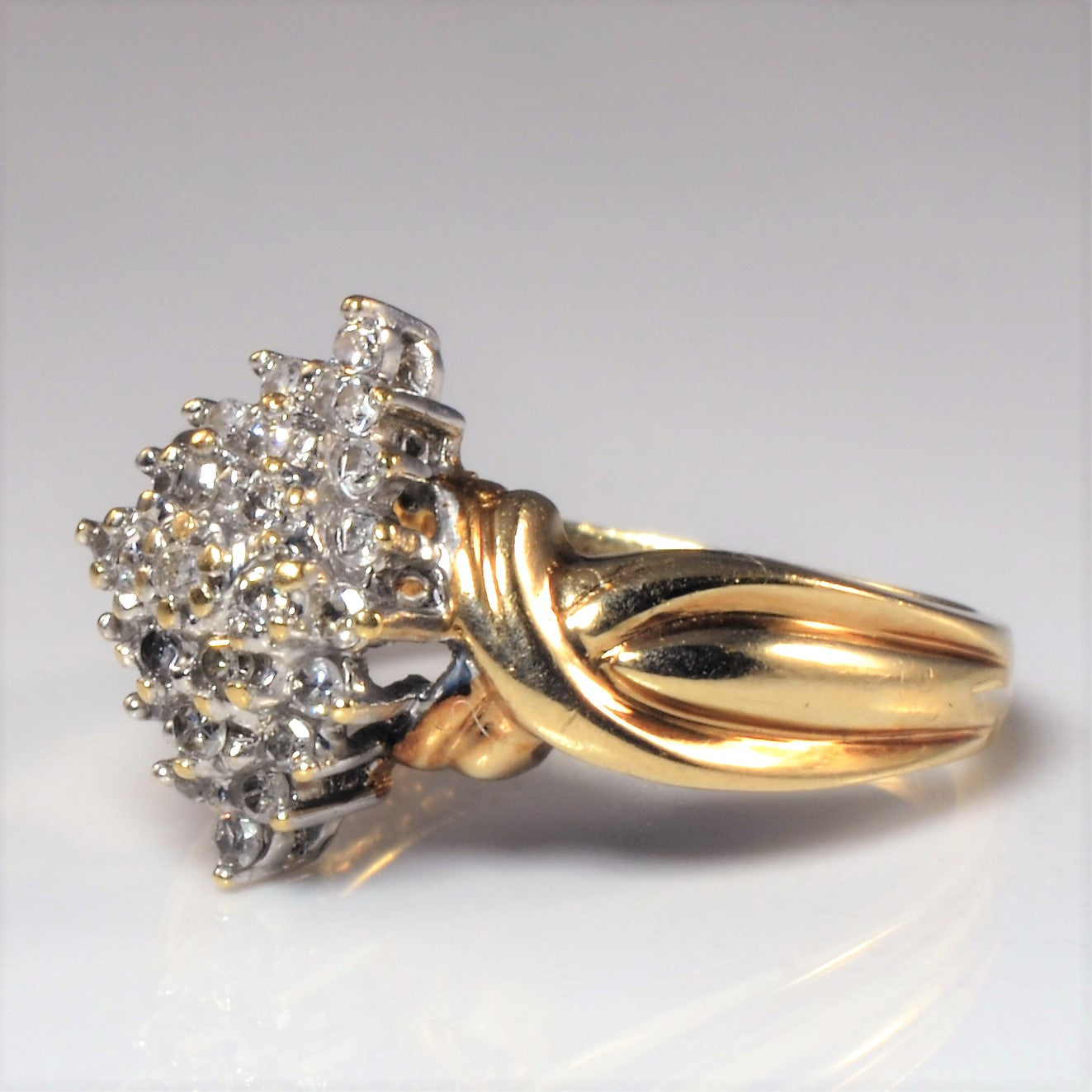 Twisted Marquise Shape Cluster Ring | 0.30ctw | SZ 6.75 |