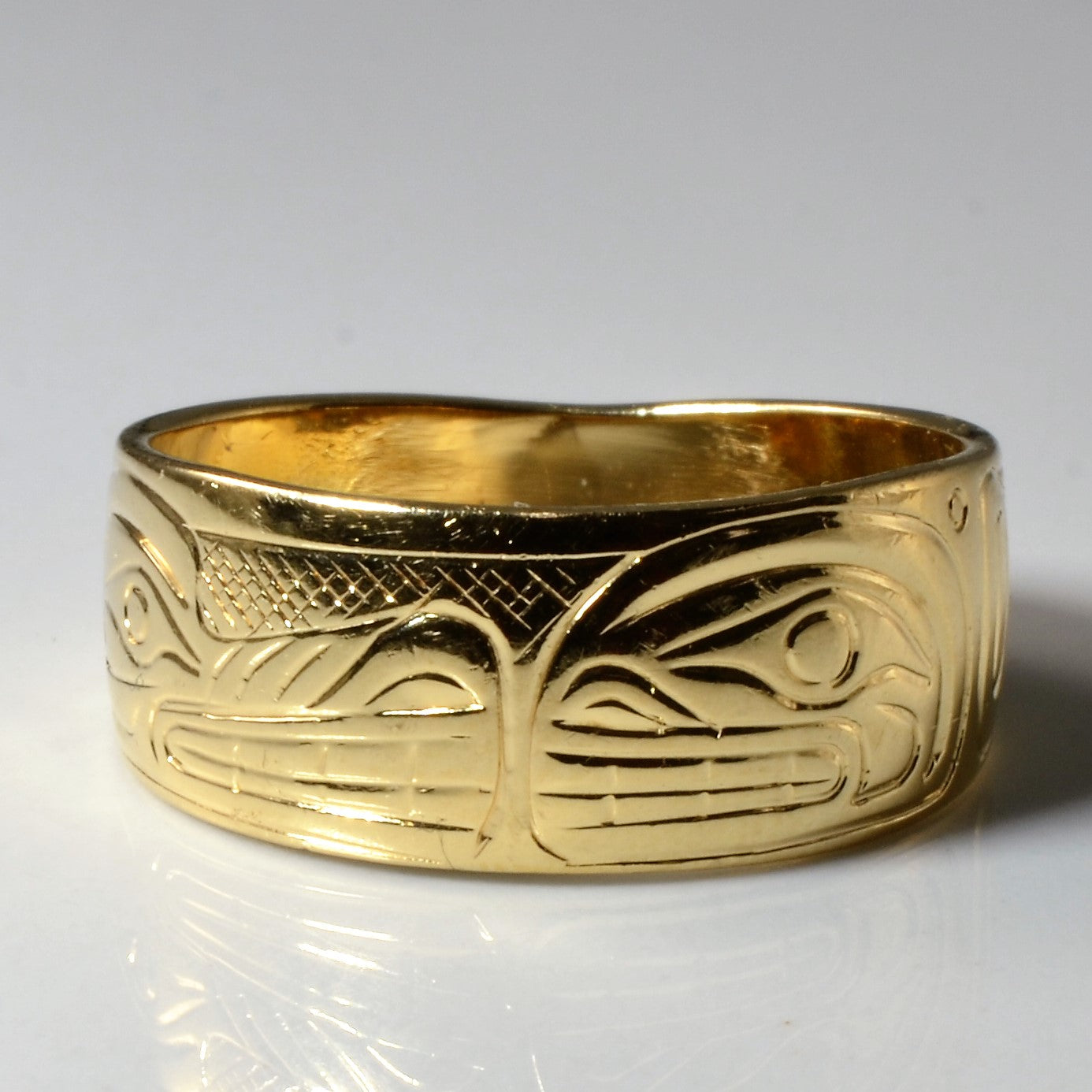 Yellow Gold Indigenous Art Band | SZ 8.75 |