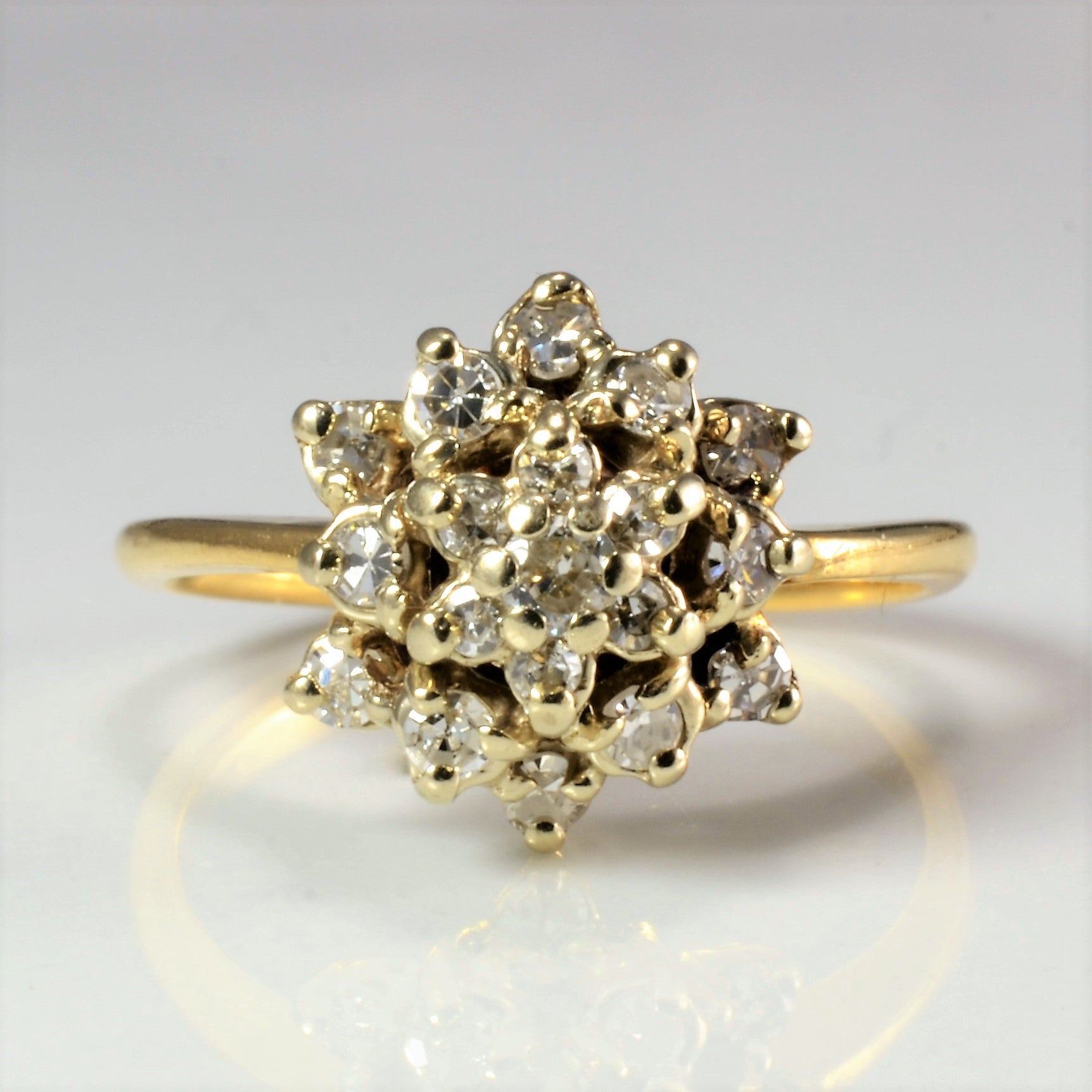 High Set Cluster Diamond Engagement Ring | 0.27 ctw, SZ 4.25 |