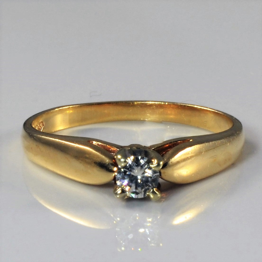 Yellow Gold Solitaire Diamond Ring | 0.15ct | SZ 6.75 |