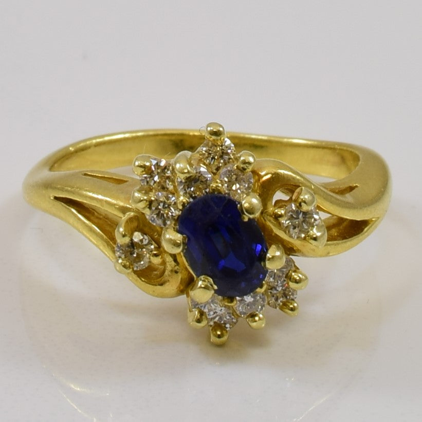 Sapphire & Diamond Bypass Ring | 0.55ct, 0.30ctw | SZ 6 |