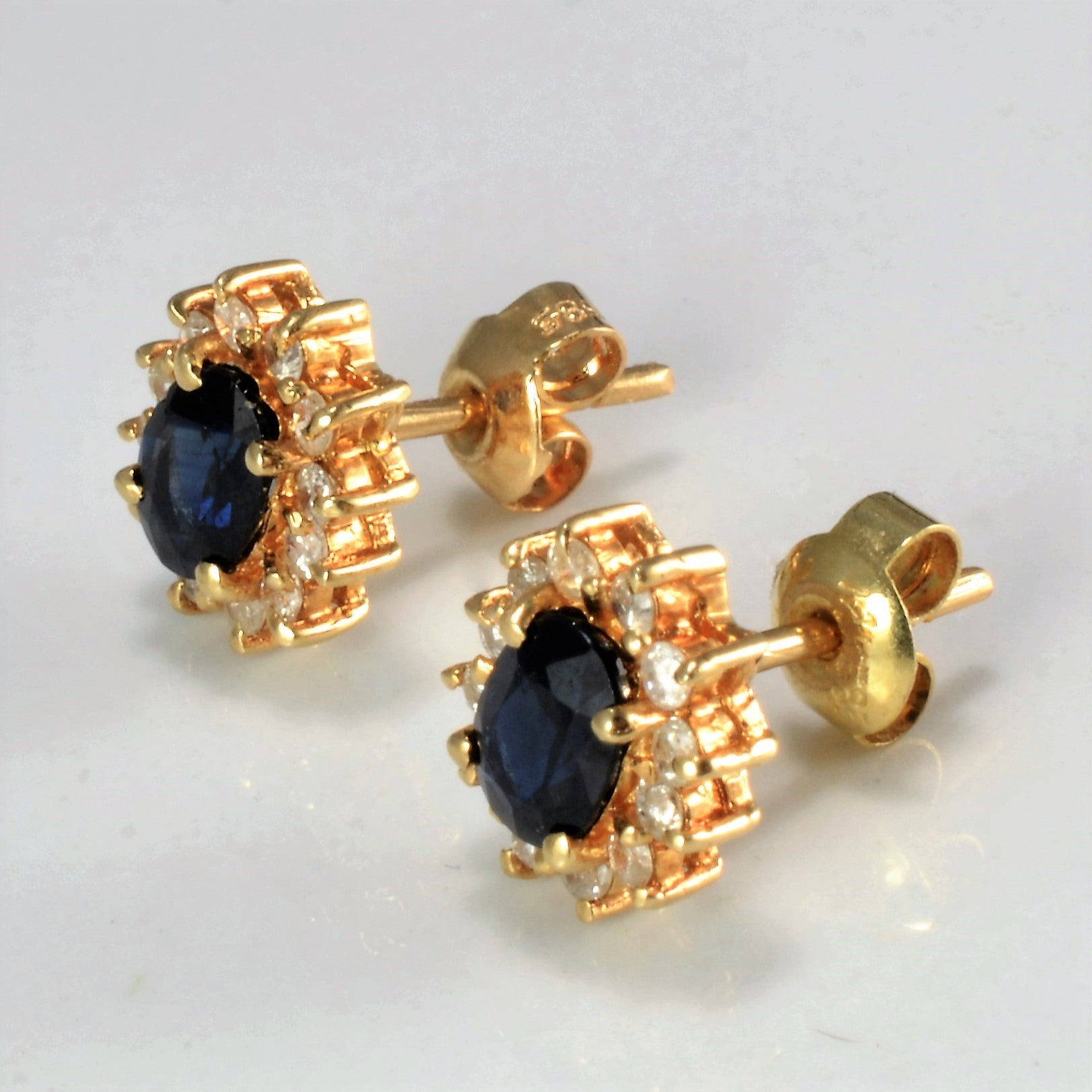 Sapphire & Diamond Stud Earrings | 0.25 ctw |