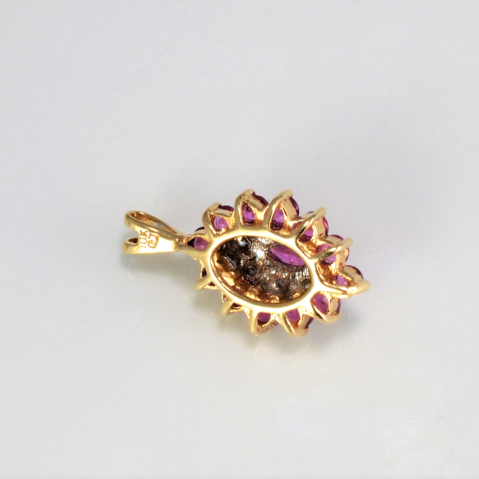 Cluster Diamond & Ruby Pendant | 0.04 ctw |