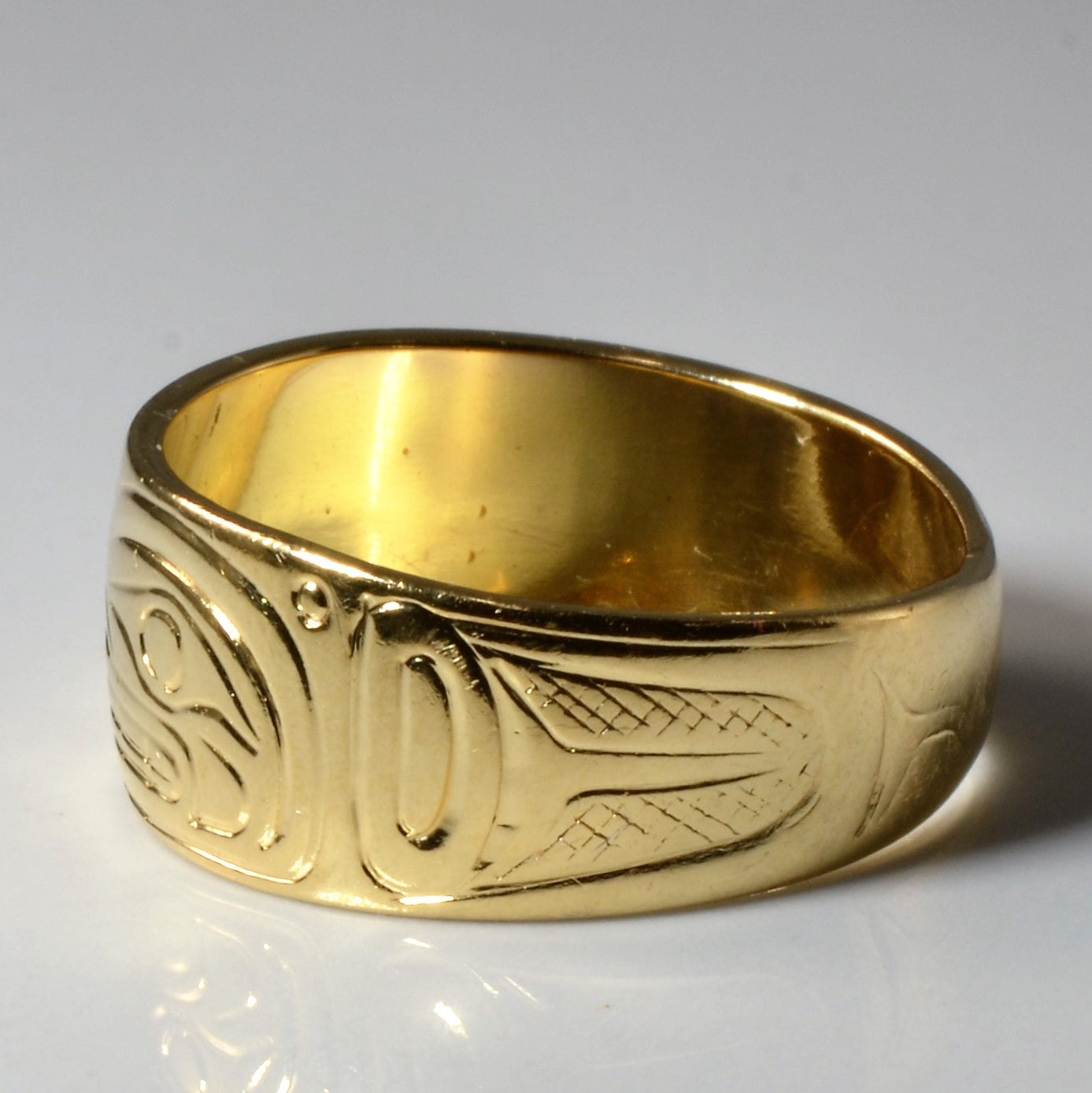 Yellow Gold Indigenous Art Band | SZ 8.75 |