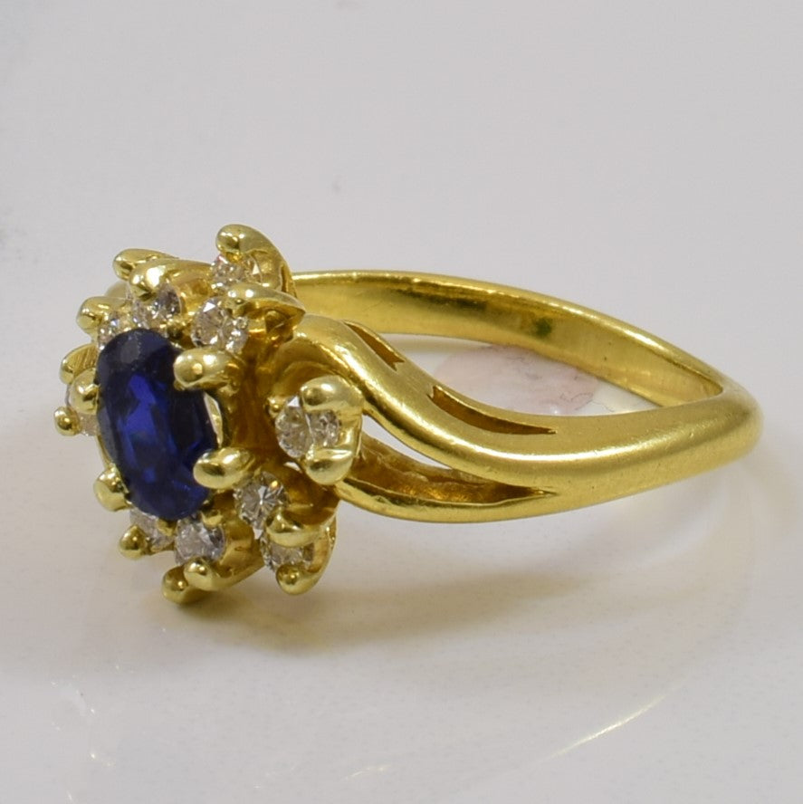 Sapphire & Diamond Bypass Ring | 0.55ct, 0.30ctw | SZ 6 |