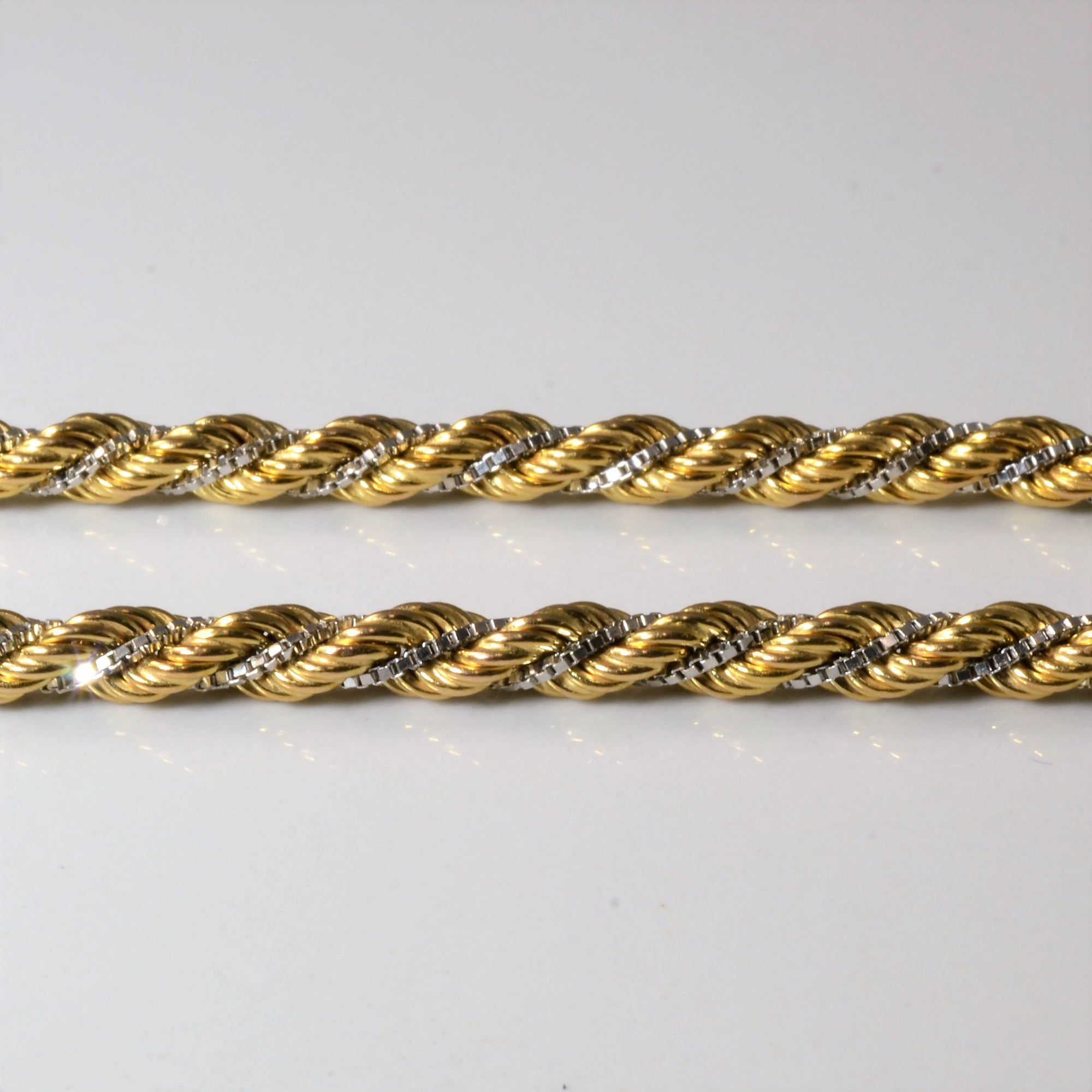 Two Tone Gold Rope Chain Bracelet | 8