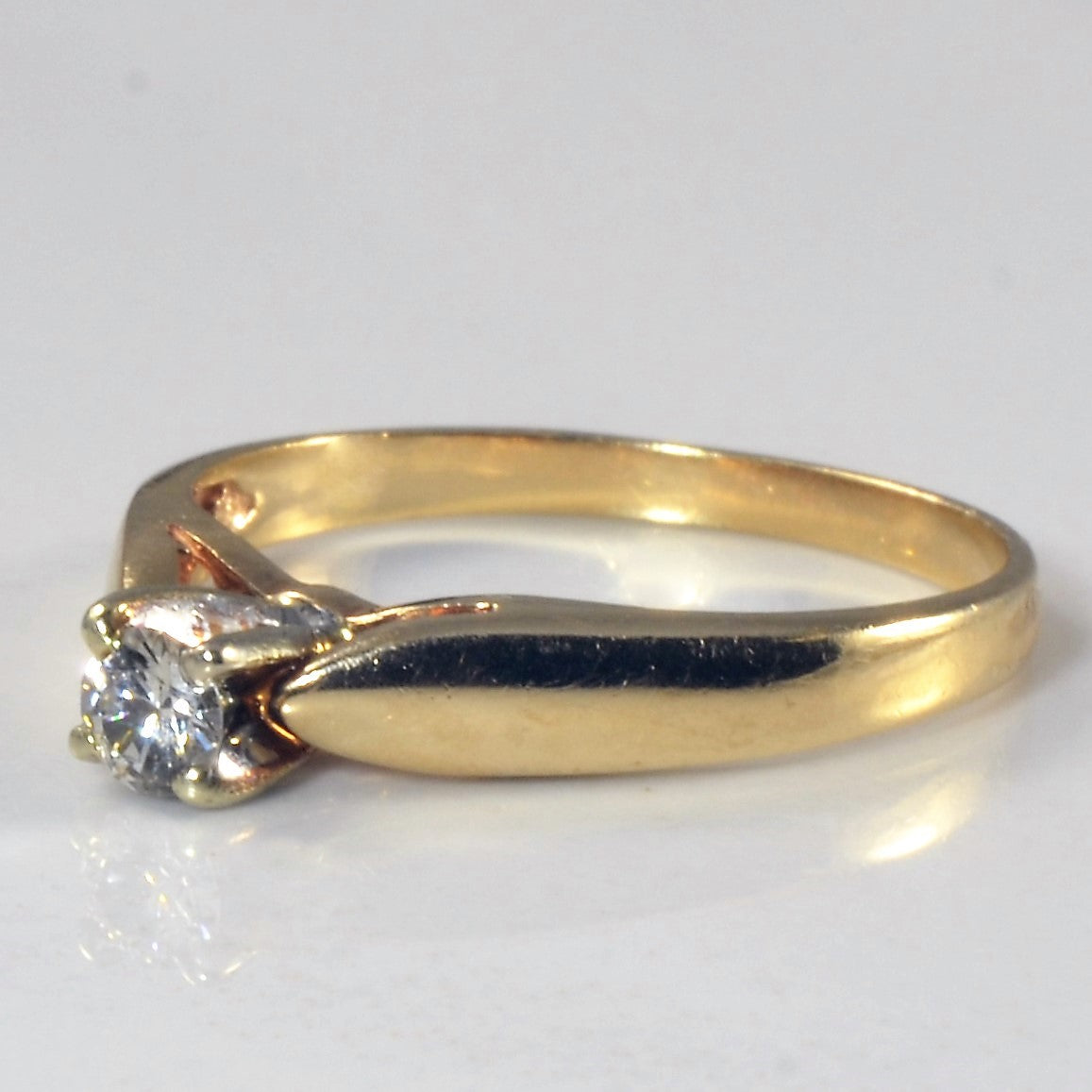 Yellow Gold Solitaire Diamond Ring | 0.15ct | SZ 6.75 |