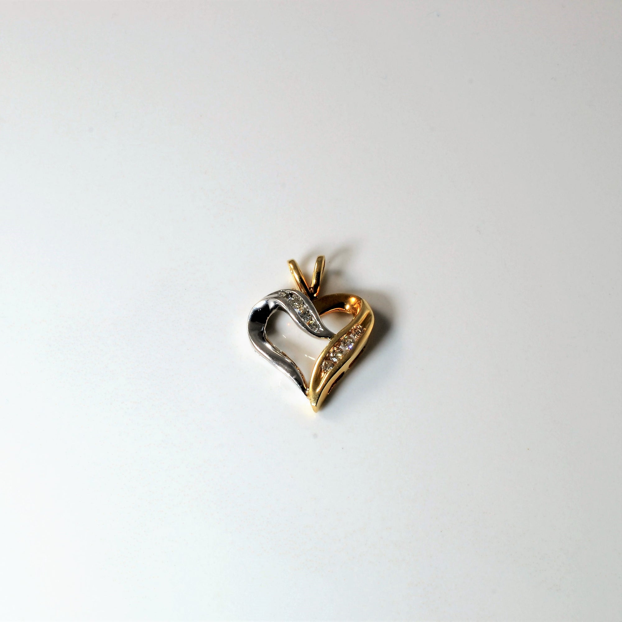 Two Tone Diamond Heart Pendant | 0.20ctw |