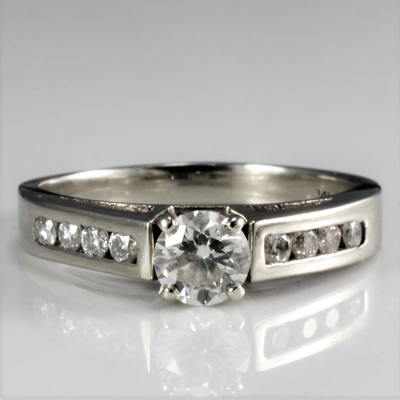 Diamond Channel Accented Engagement Ring | 0.60 ctw, SZ 6.5 |