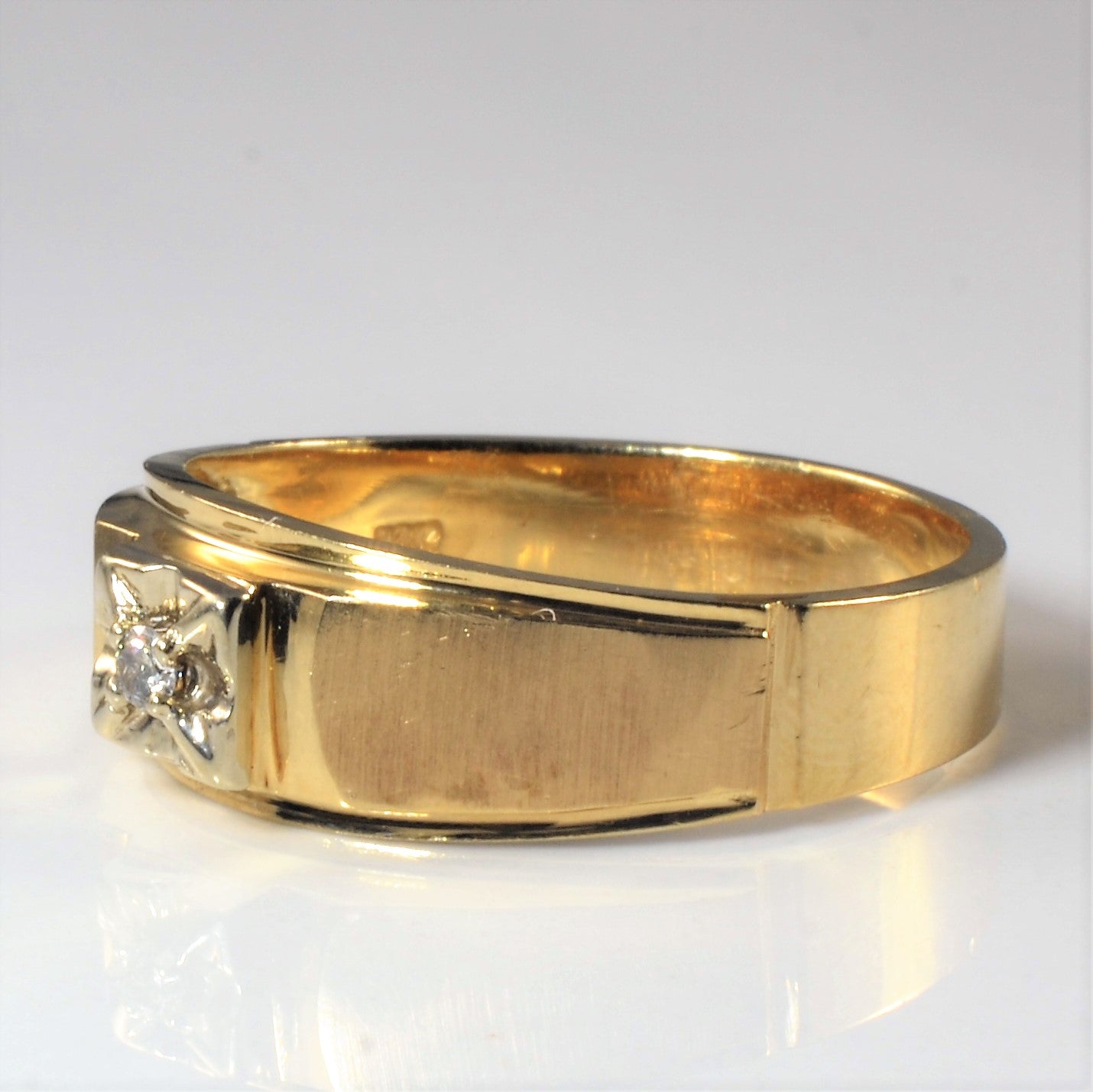 Brushed Gold Diamond Ring | 0.03ct | SZ 10 |