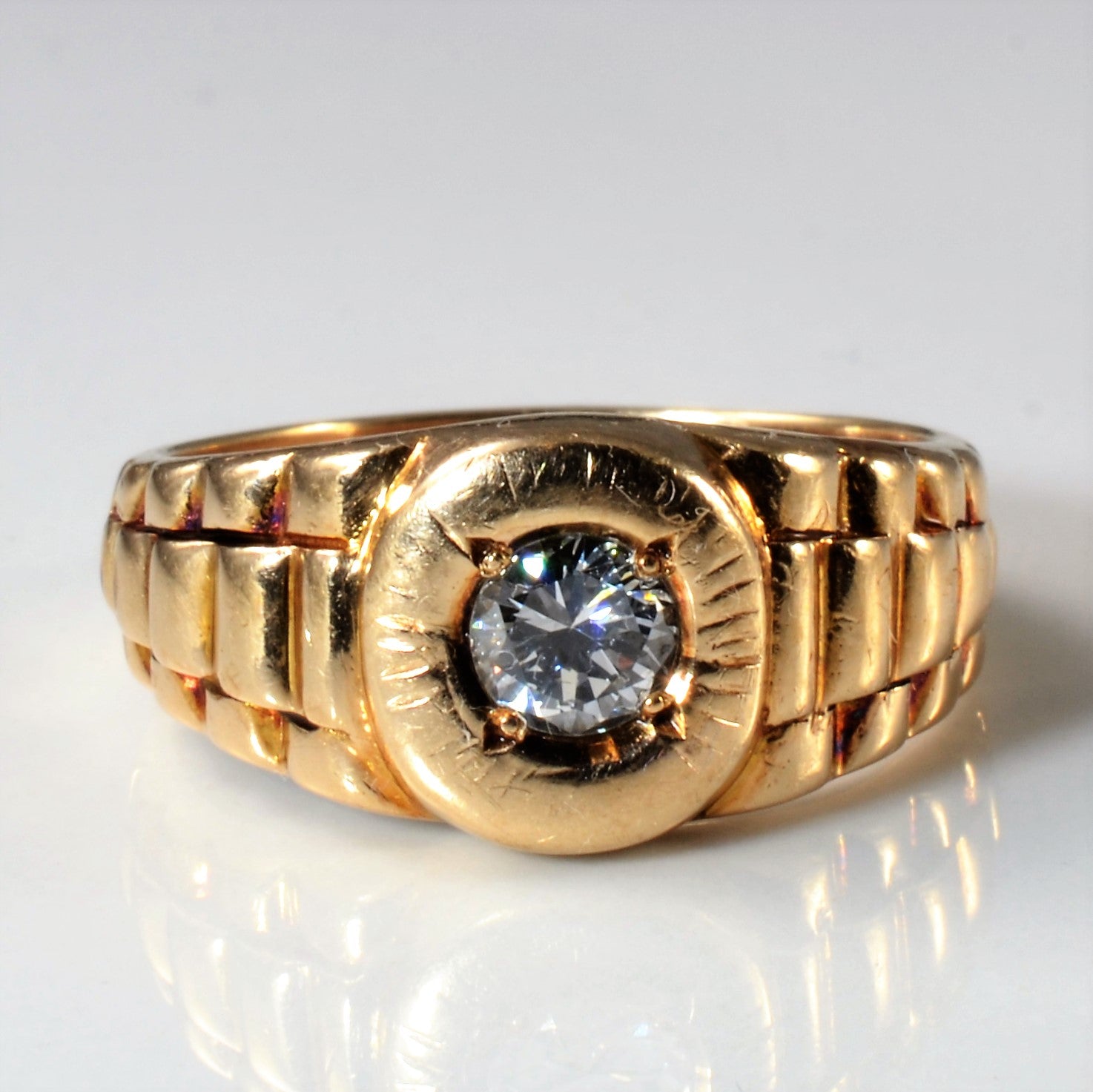 Watch Strap Detailed Diamond Ring | 0.35ct | SZ 7.75 |