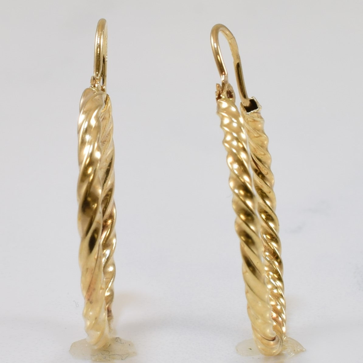 Boucles d'oreilles créoles torsadées en or jaune 10 carats | 