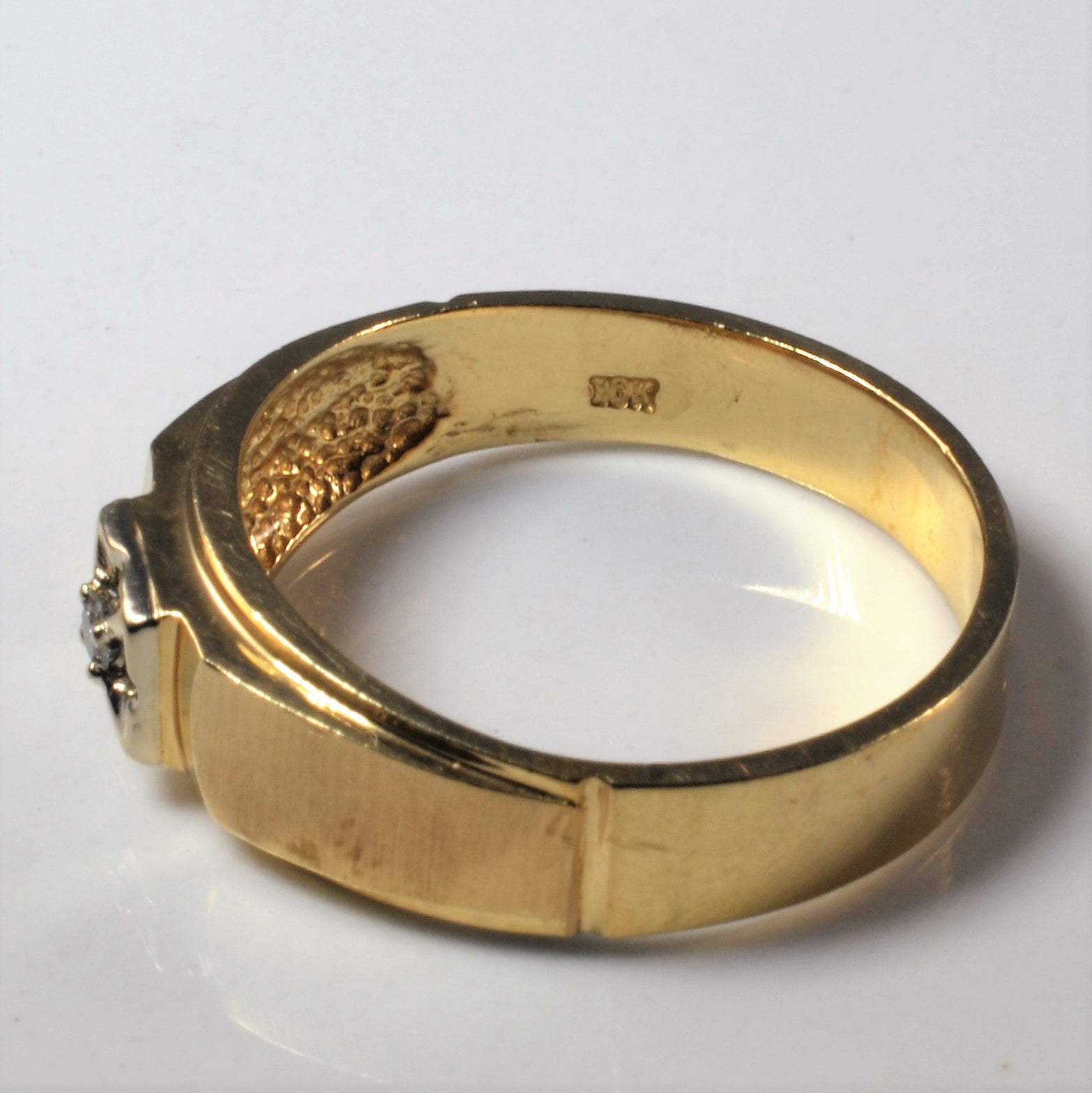 Brushed Gold Diamond Ring | 0.03ct | SZ 10 |