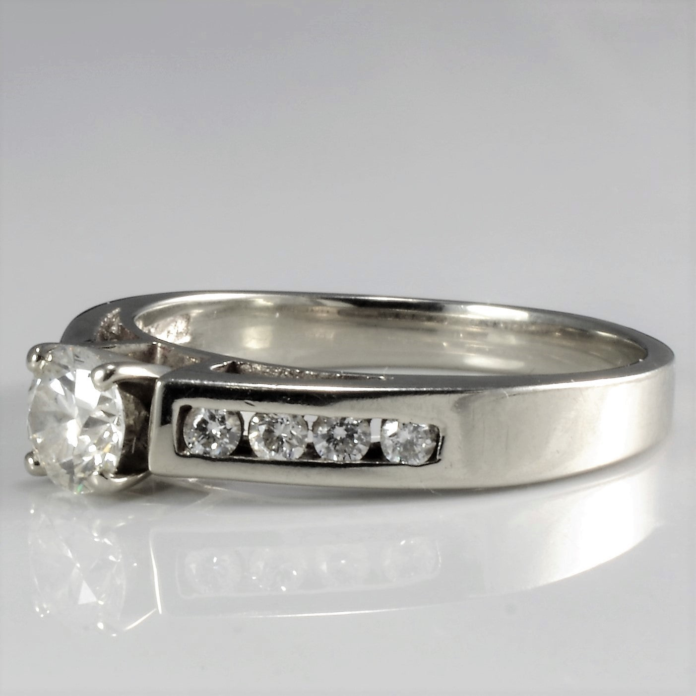 Diamond Channel Accented Engagement Ring | 0.60 ctw, SZ 6.5 |