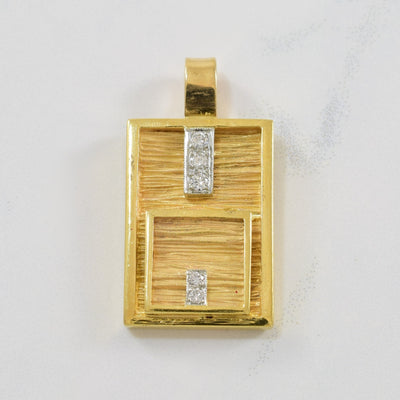 Wood Grain Patterned Diamond Pendant | 0.10ctw |