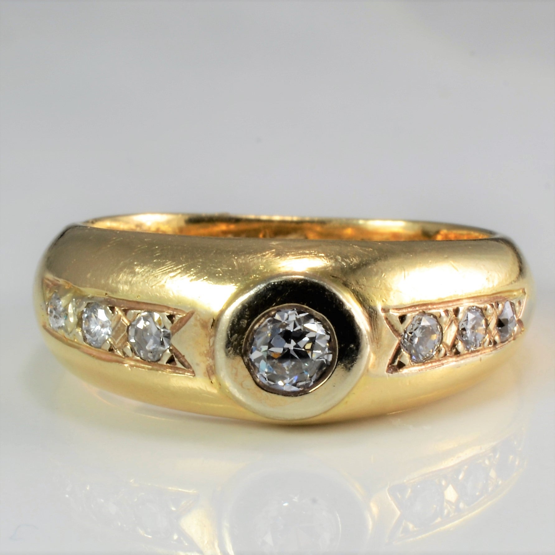 Gypsy Set Diamond Men's Ring | 0.44 ctw, SZ 8.5 |