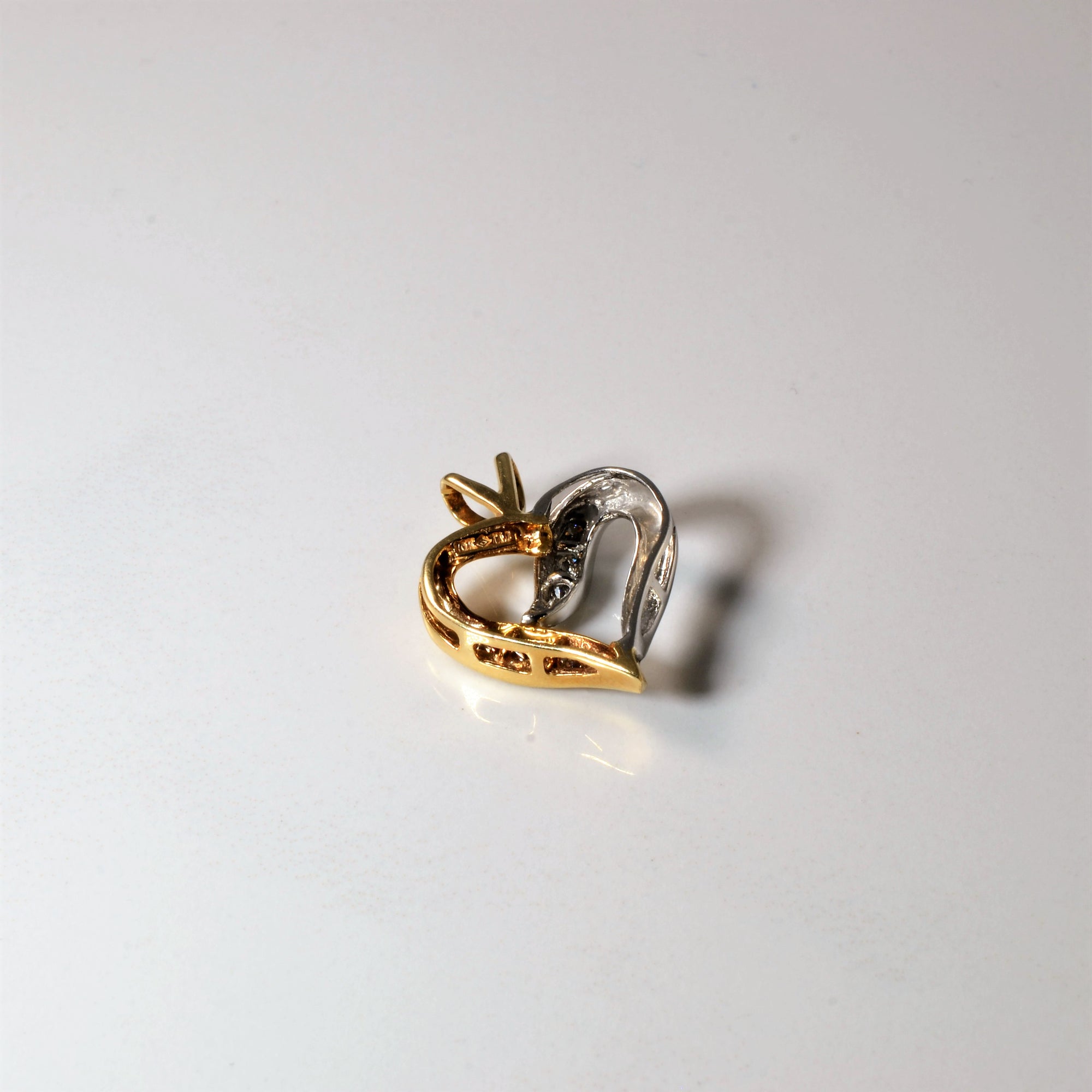 Two Tone Diamond Heart Pendant | 0.20ctw |