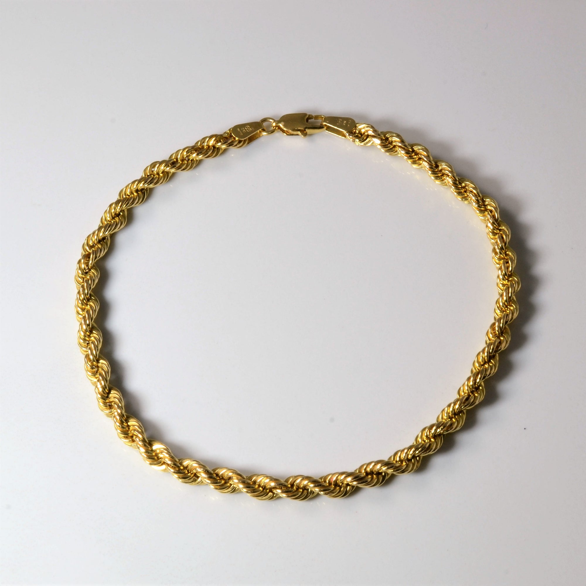 Yellow Gold Rope Chain Bracelet | 9