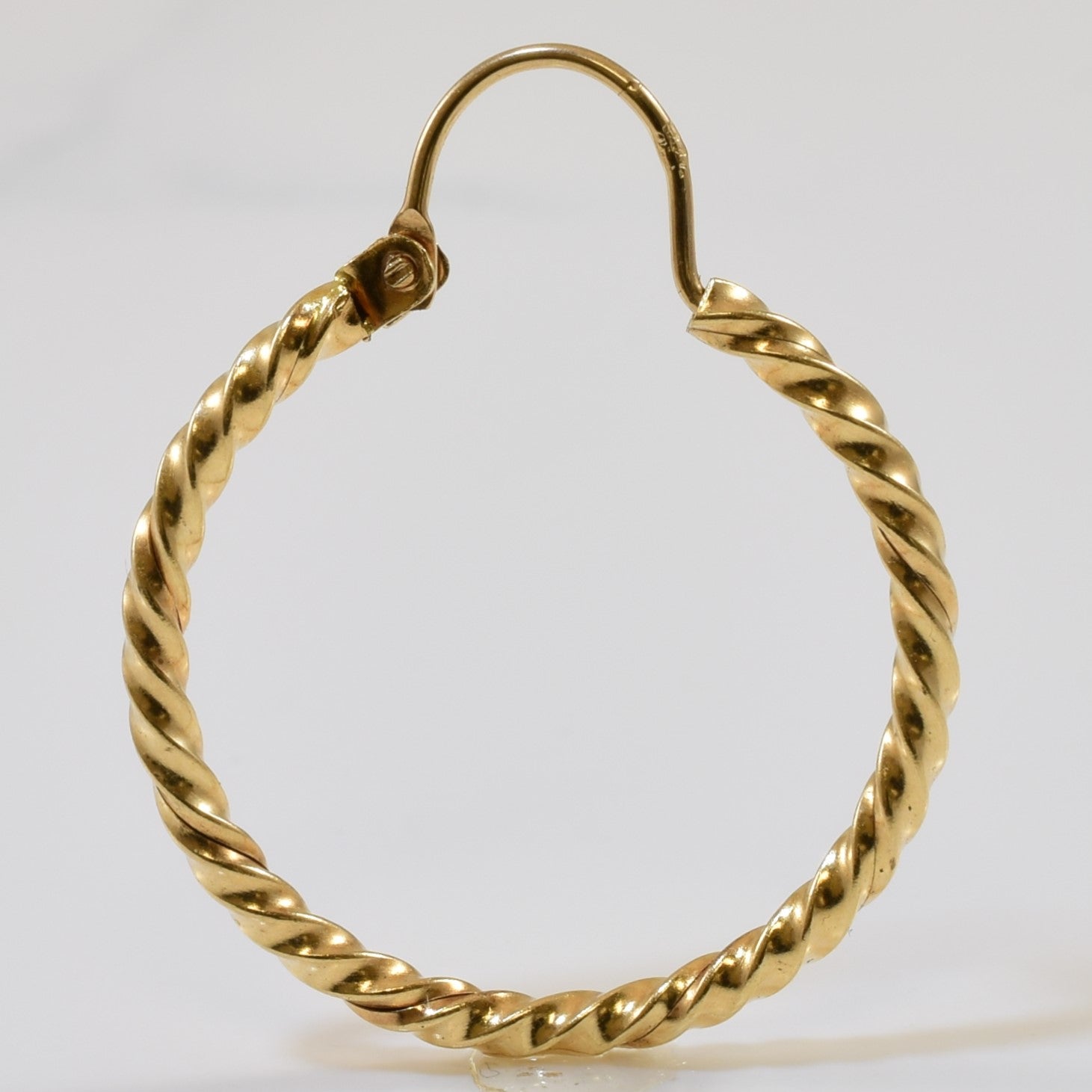 10k Yellow Gold Twisted Hoop Earrings |