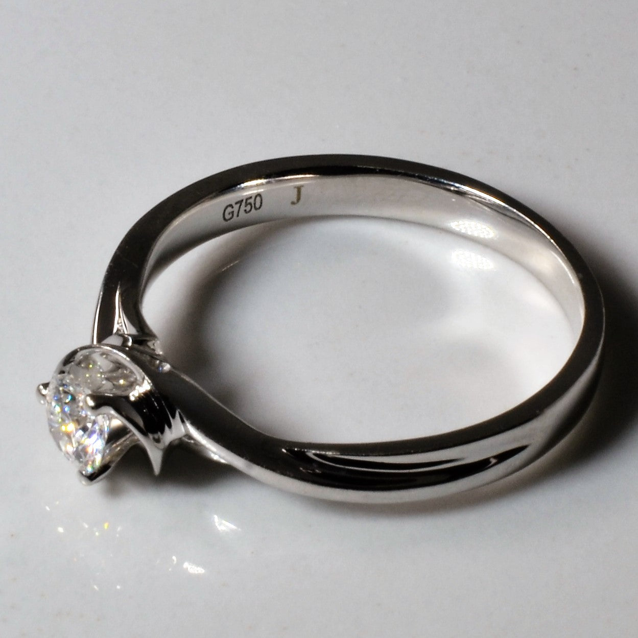 Twisted Gold Halo Solitaire Diamond Ring | 0.20ct | SZ 5.75 |