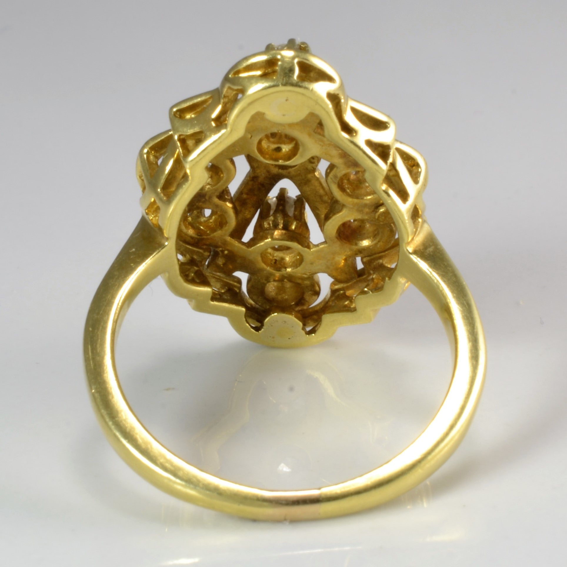 Marquise Shape Textured Diamond Vintage Ring | 0.39 ctw, SZ 7.5 |