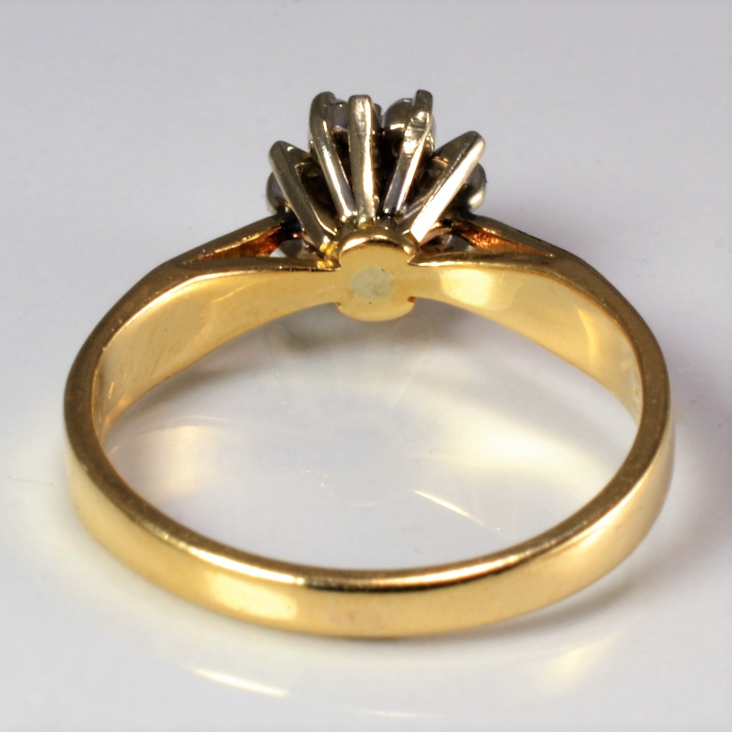 Flower Diamond & Sapphire High Set Ring | 0.06 ctw, SZ 4.5 |