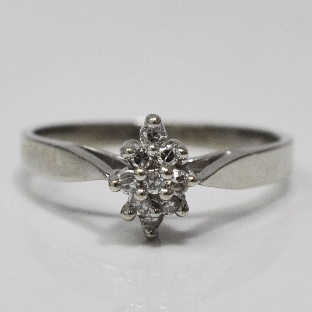 Marquise Shaped Tapered Cluster Ring | 0.05 ctw, SZ 5.25 |