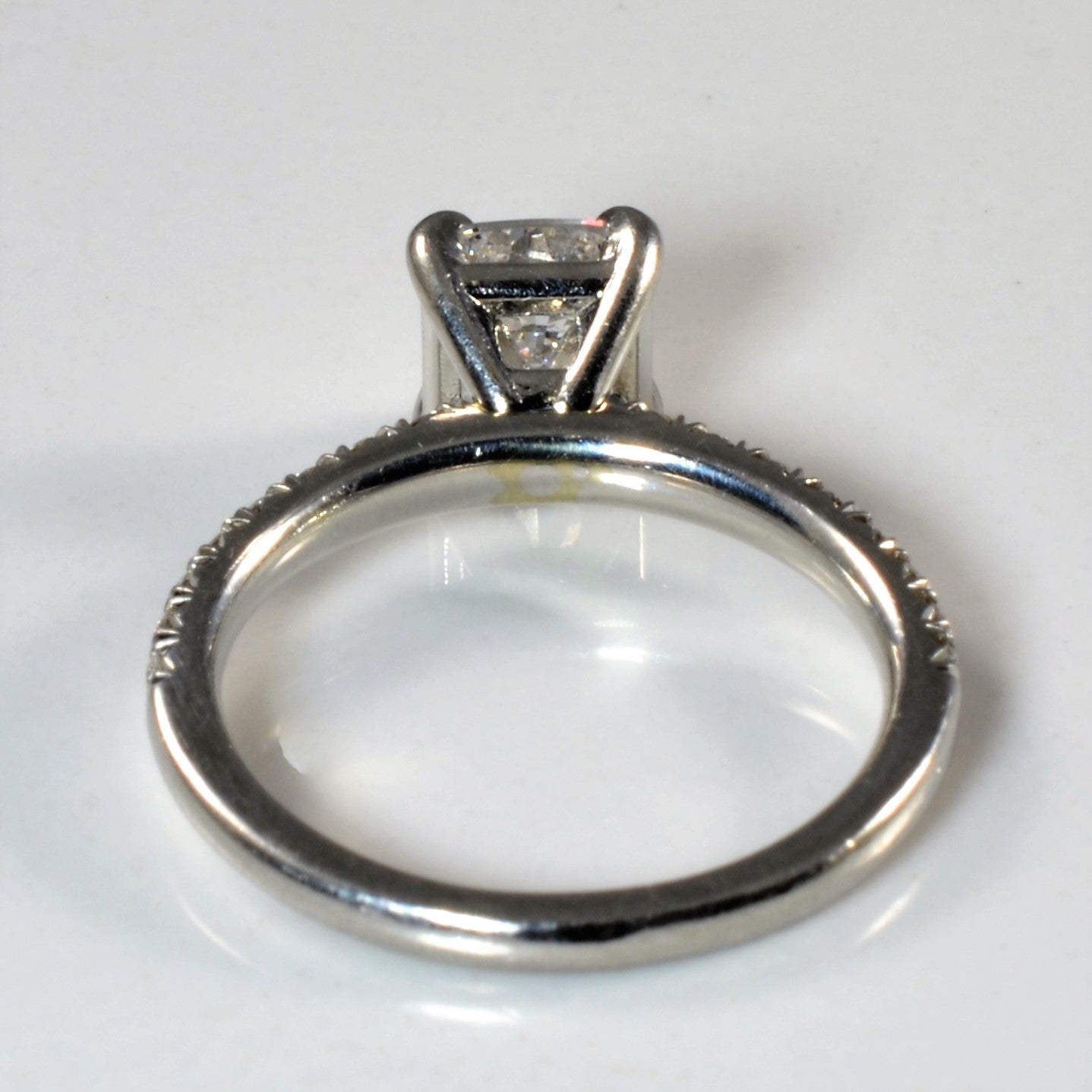 Cushion Cut Pave Band Engagement Ring | 1.44ctw | SZ 5.25 |