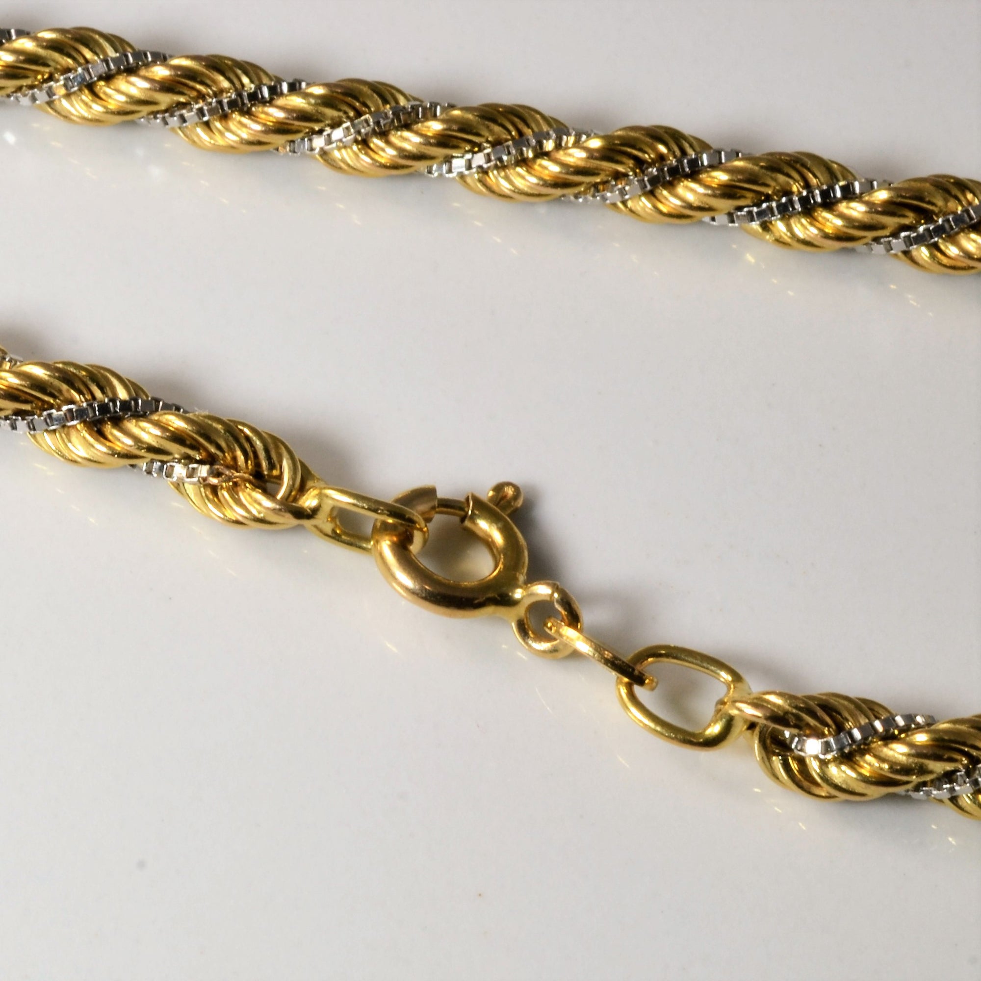 Two Tone Gold Rope Chain Bracelet | 8