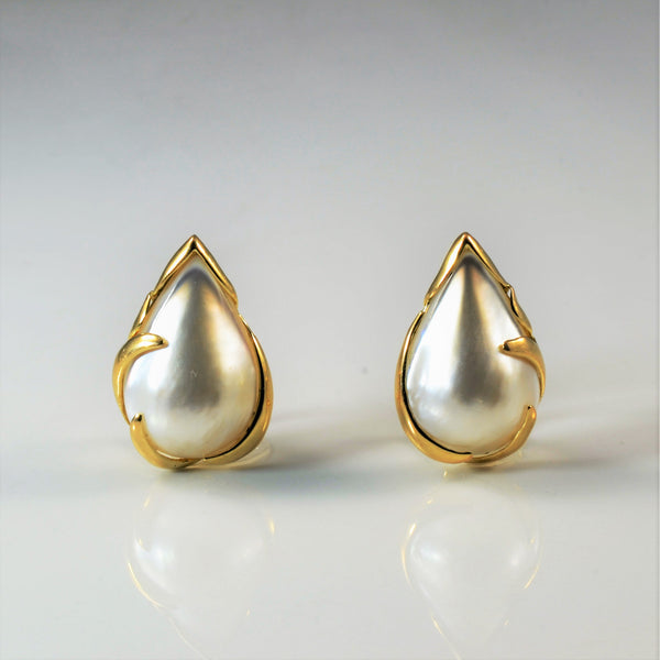 Mabe Pearl Drop Earrings |