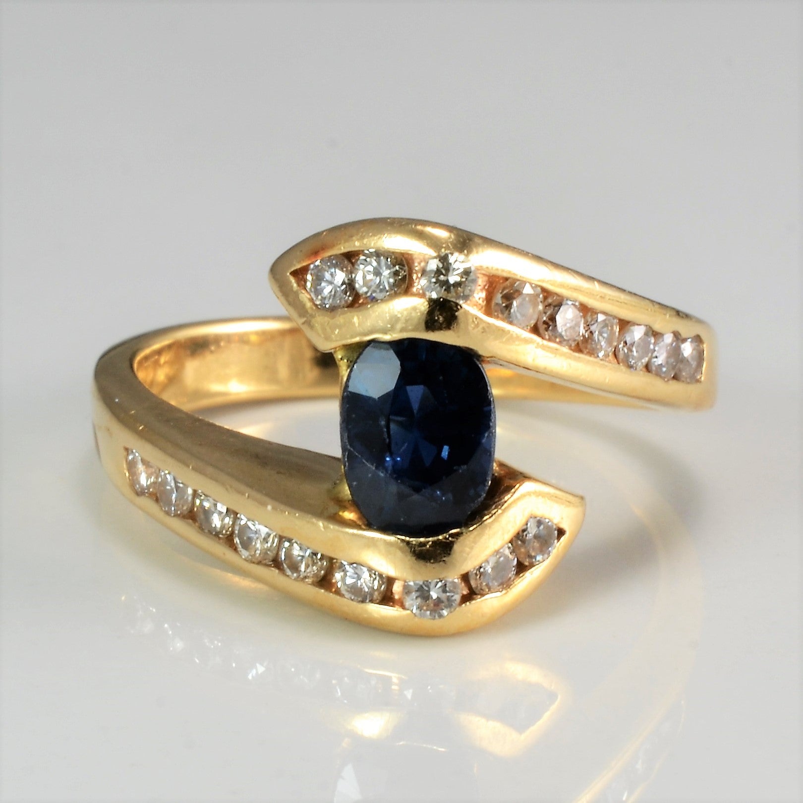 Bypass Diamond & Sapphire Ring | 0.40 ctw, SZ 6.25 |