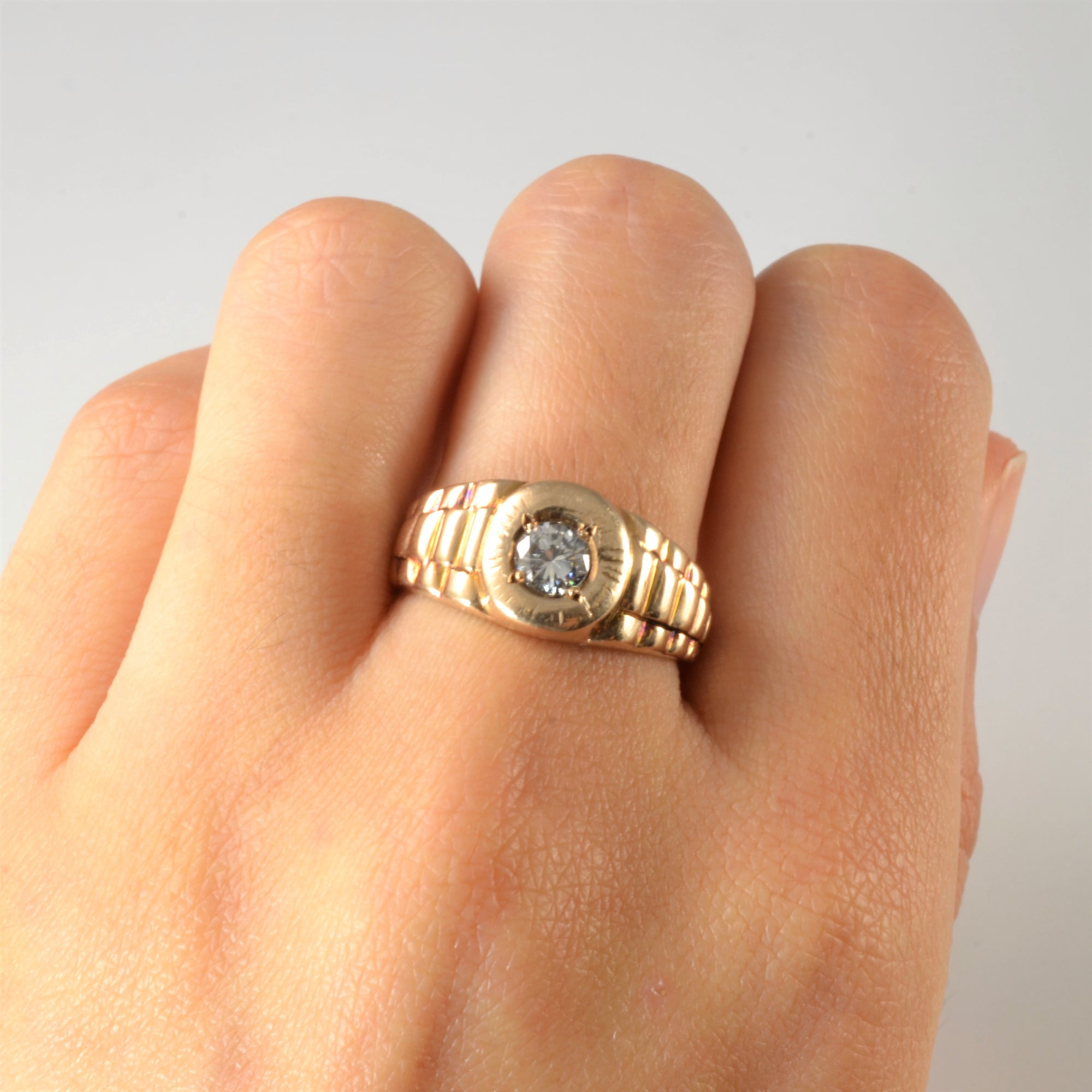 Watch Strap Detailed Diamond Ring | 0.35ct | SZ 7.75 |