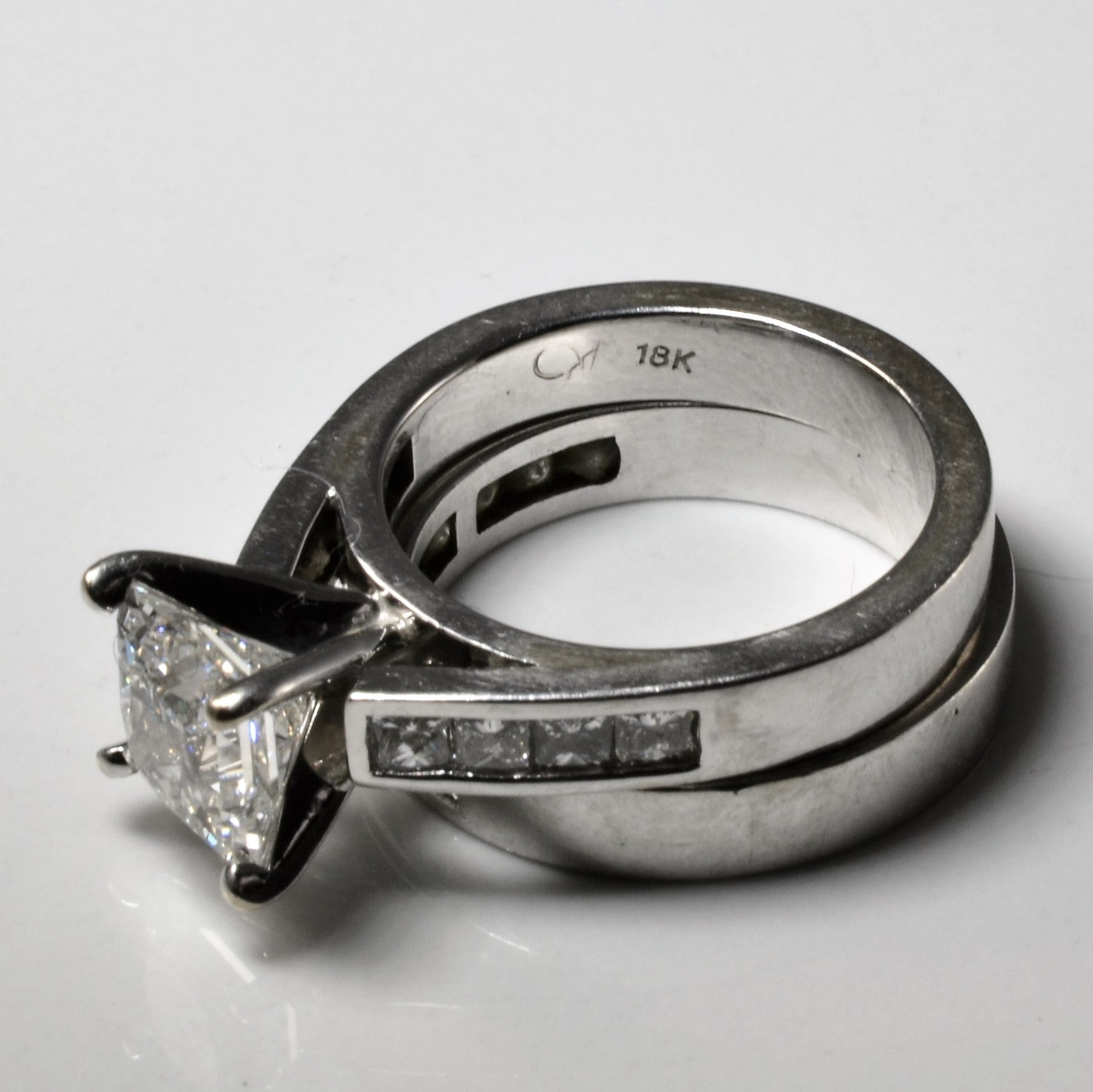 Canadian Diamond Princess Wedding Set | 3.11ctw | VS2 G | SZ 5.5 |